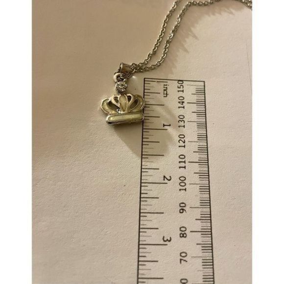 WHITE OPAL N SAPPHIRE ON SILVER CROWN NECKLACE - Picture 3 of 7